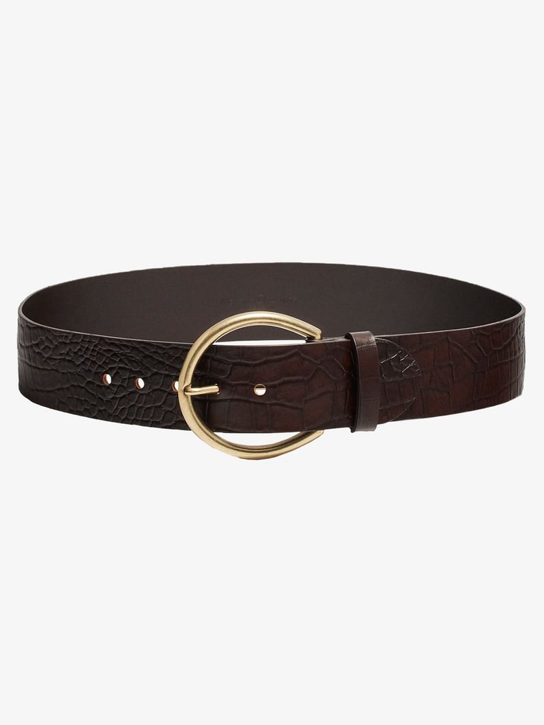 Massimo Dutti Mock Croc Leather Belt