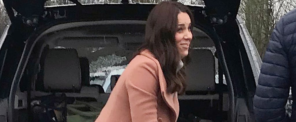 Kate Middleton in a Pink Coat Grocery Shopping