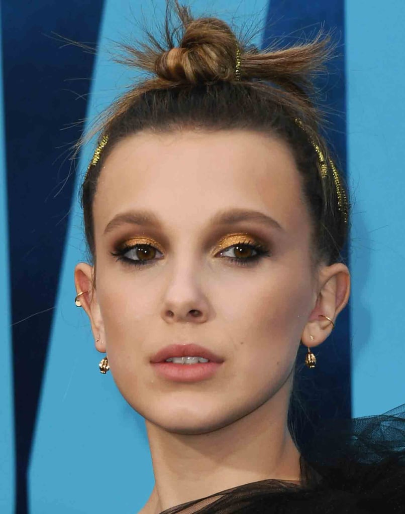 Millie Bobby Brown's Gilded Smoky Eyes