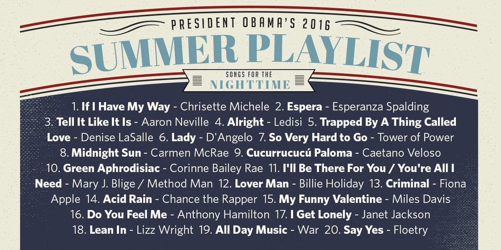 Barack Obama's Summer Music Playlist 2016