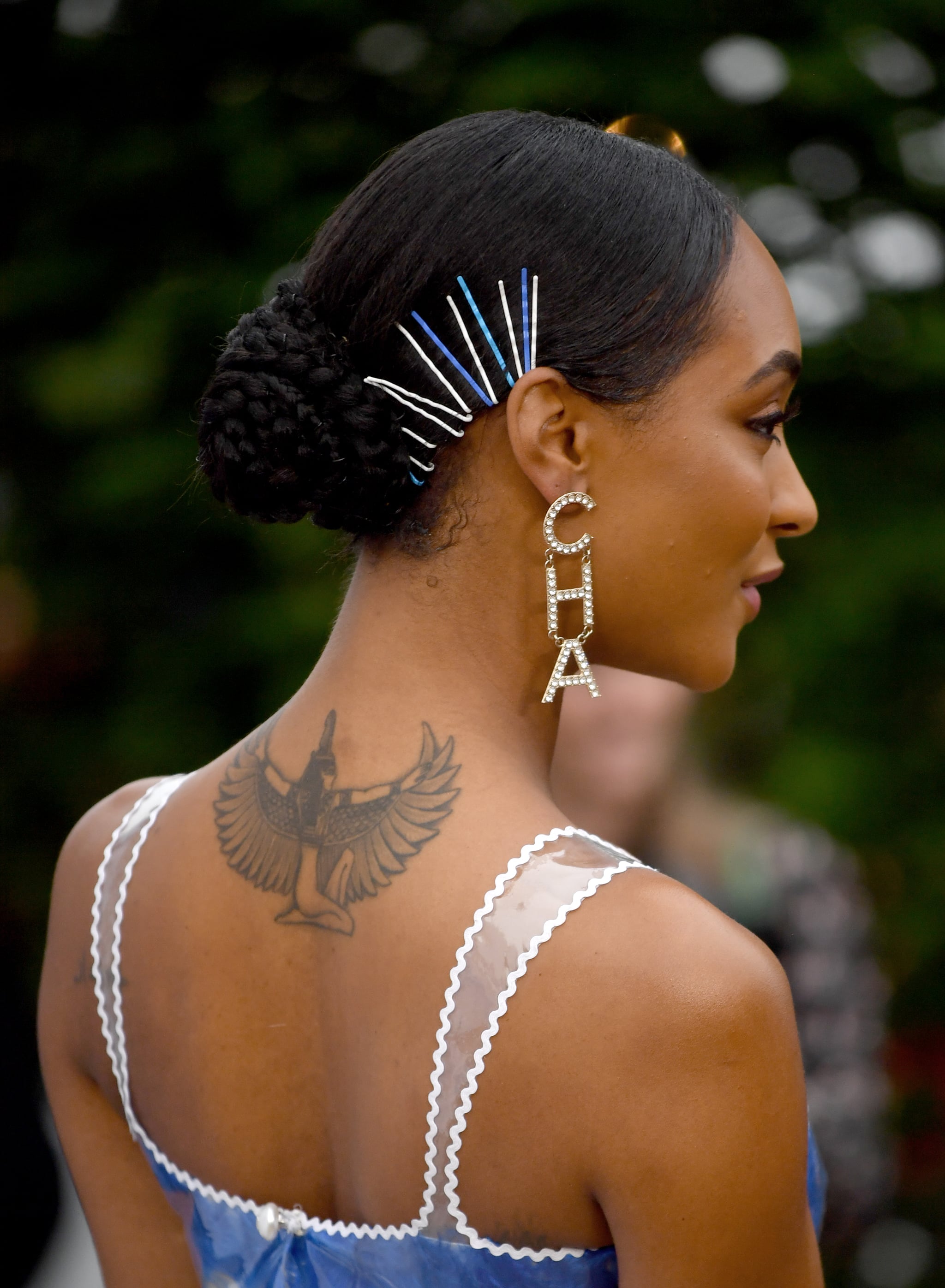 Jourdan Dunn's Decorative Hair Grips | 27 Holiday Party Hairstyles For  Every Texture and Length | POPSUGAR Beauty Photo 15