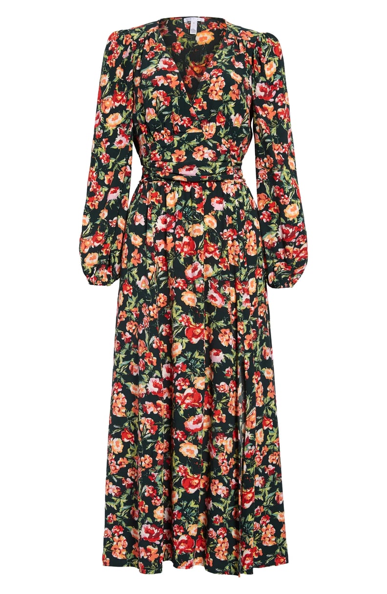 Leith Long Sleeve Floral Print Dress