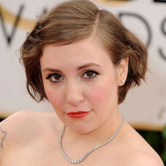 Lena Dunham's Hair and Makeup at Golden Globes 2014