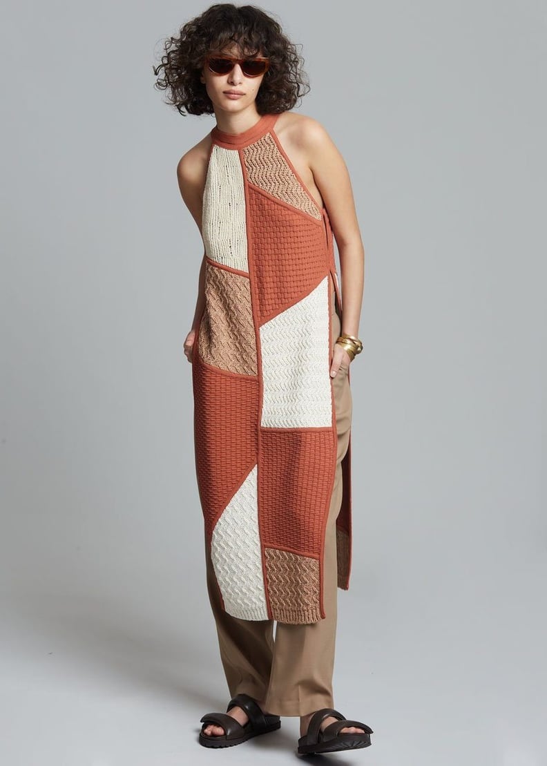 Nanushka Wendi Patchwork Knit Dress in Multi