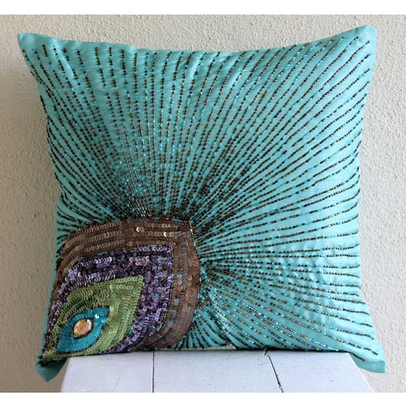 Aqua Blue Pillow Covers