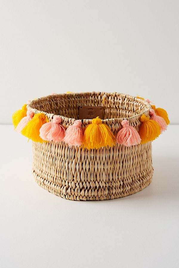 Anthropologie Tasseled Basket