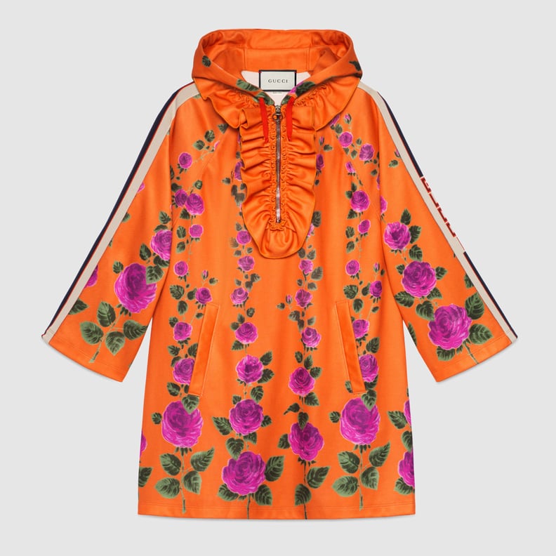 Gucci Hooded Rose Garden Jersey Dress