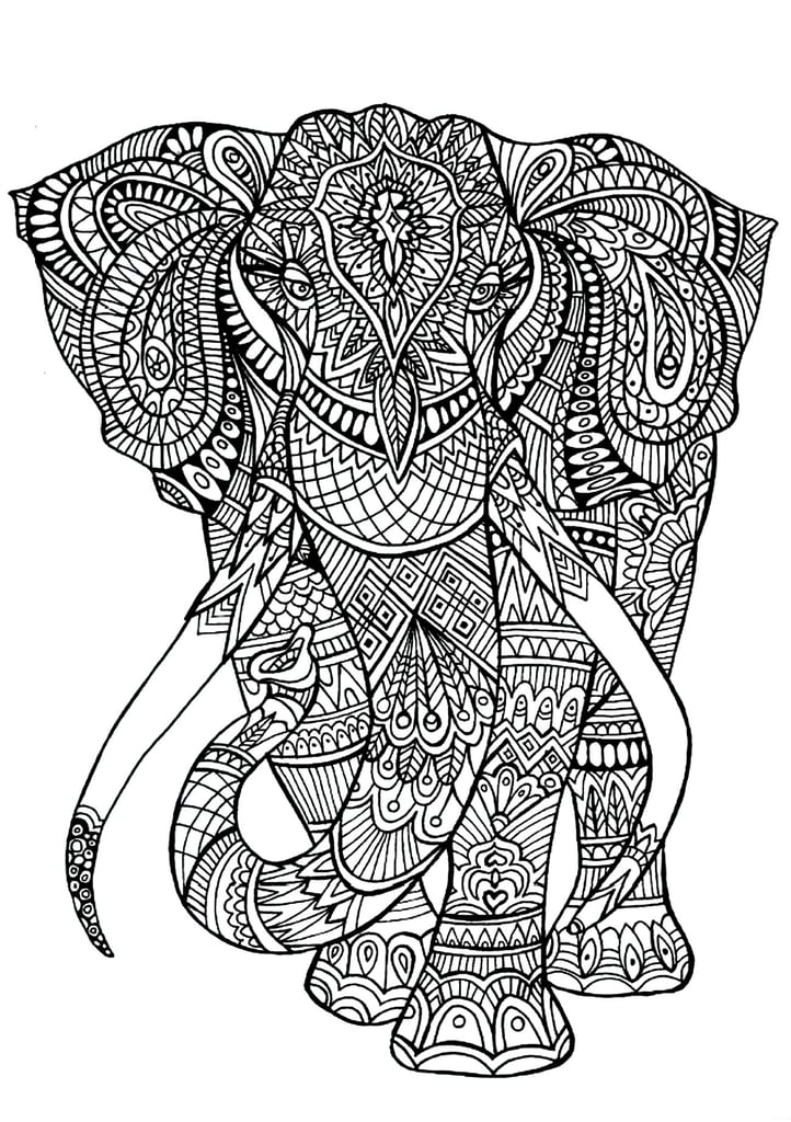 Adult Coloring Page: Elephant