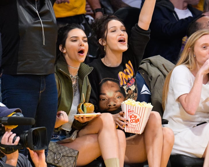 Kendall Jenner And Bella Hadid At Lakers Game November 2016