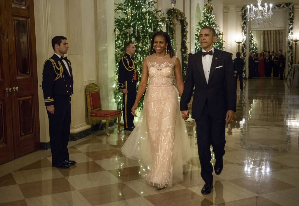 Wearing Monique Lhuillier at the 2014 Kennedy Centre Honours. Wearing Monique Lhuillier at the 2014 Kennedy Centre Honours.