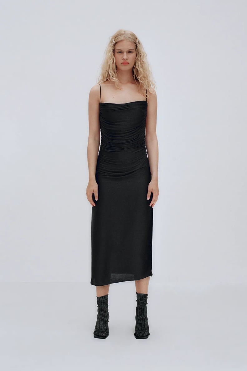 For a Night Out: Draped Midi Dress