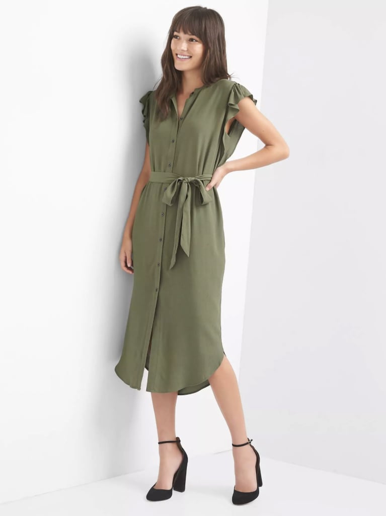 Gap Flutter-Sleeve Shirtdress