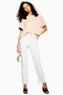 Topshop Off White Straight Jeans