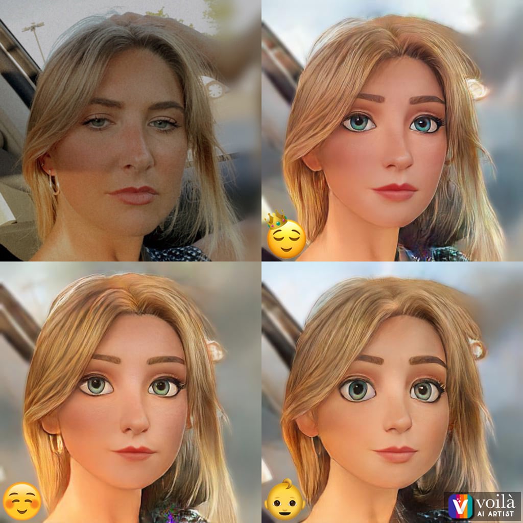 The Disney Pixar Character Filter Using Voilà AI Artist