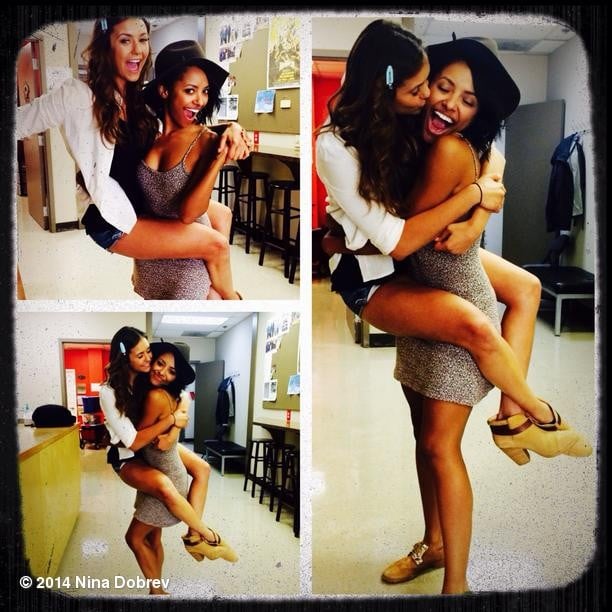 Nina Dobrev and Kat Graham were happy to reunite on the set of The Vampire Diaries.
Source: Instagram user ninadobrev