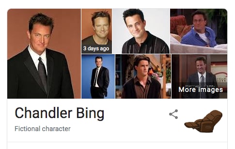 Chandler Bing Friends Google Easter Egg