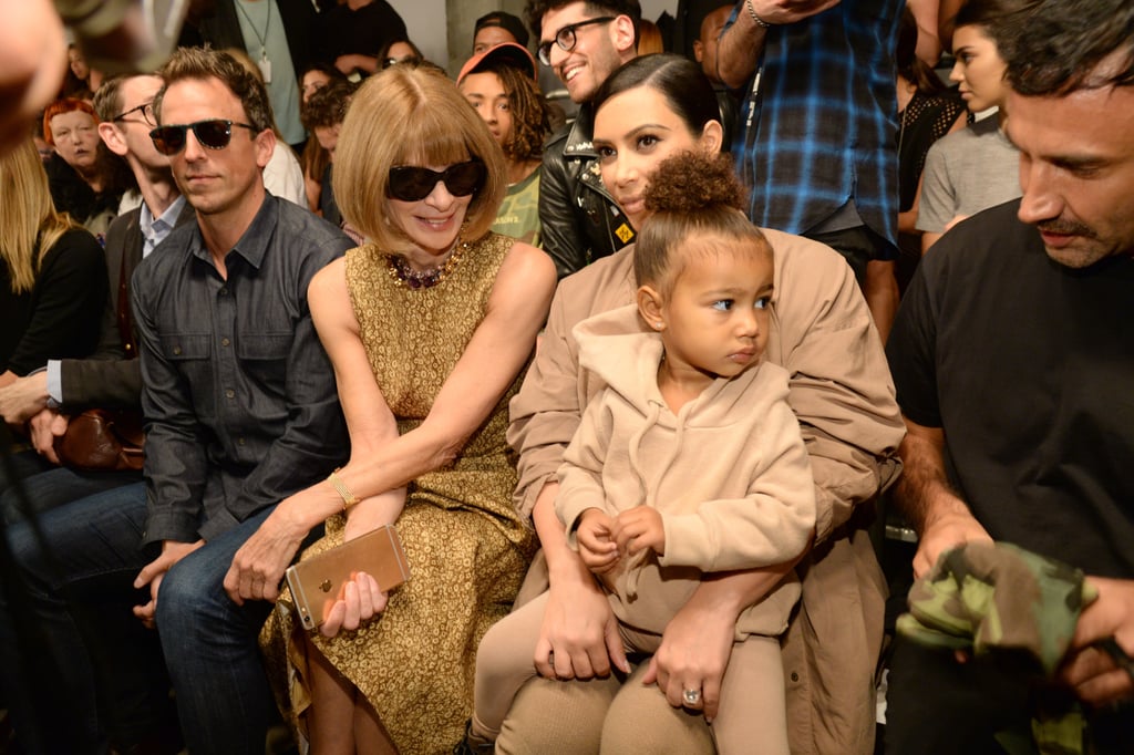 Kim Kardashian and North West at Yeezy Season 2 Fashion Show