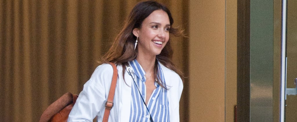 Jessica Alba Wears Skinny Cropped Jeans June 2016