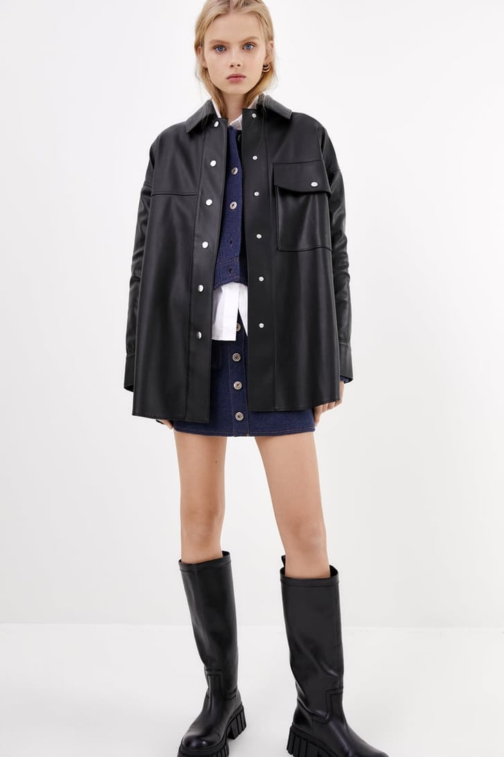 Zara Faux Leather Overshirt | Best New Clothes to Buy at Zara For Fall ...