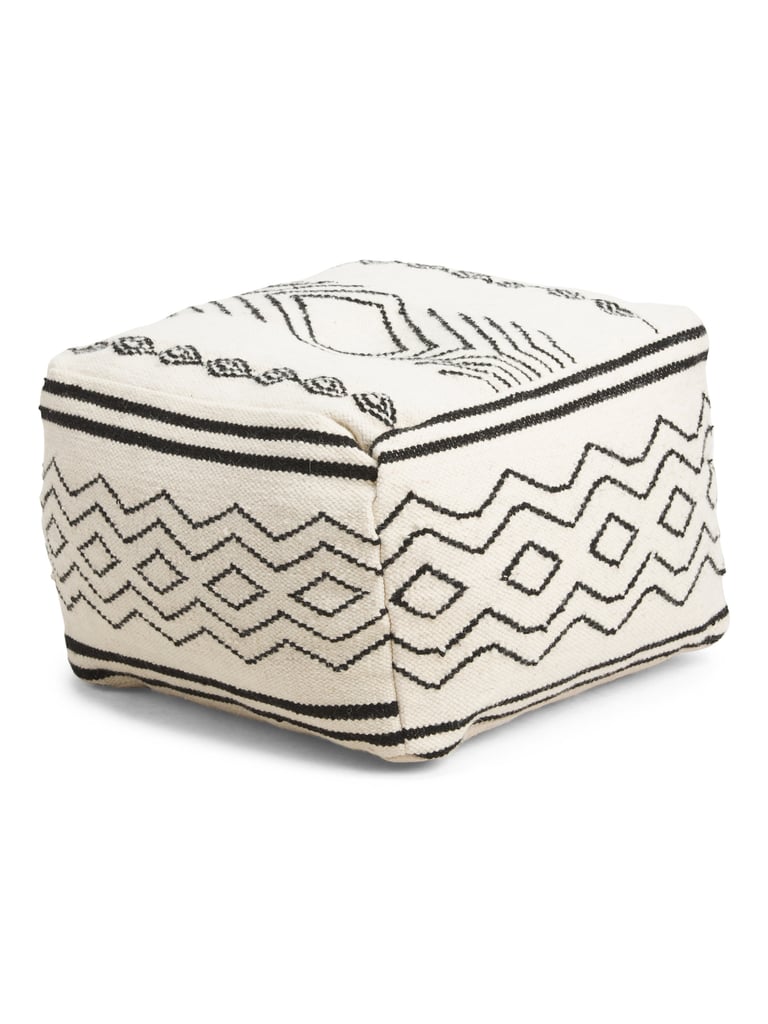 Wool Blend Woven Pouf