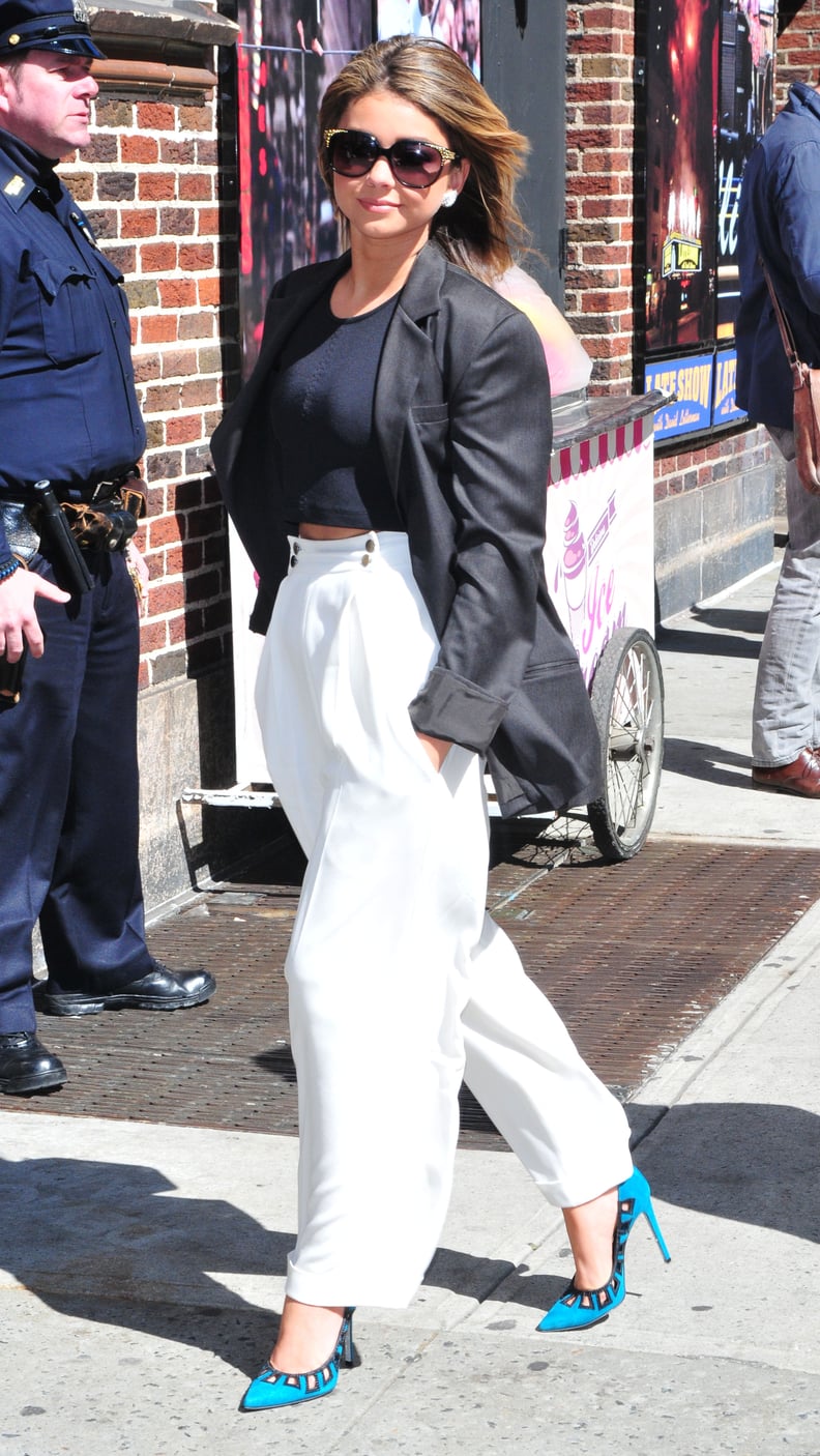 Sarah Hyland in White Pants in New York