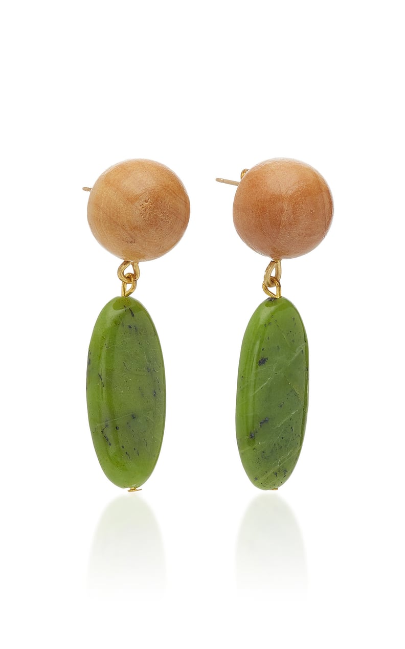 Sophie Monet Wood & Jade Aurora Drop Earrings