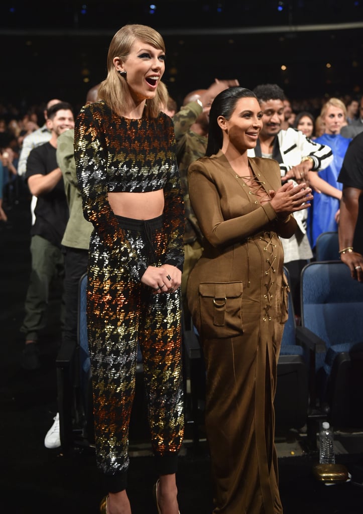 Taylor Swift and Kim Kardashian React to Kanye at VMAs 2015