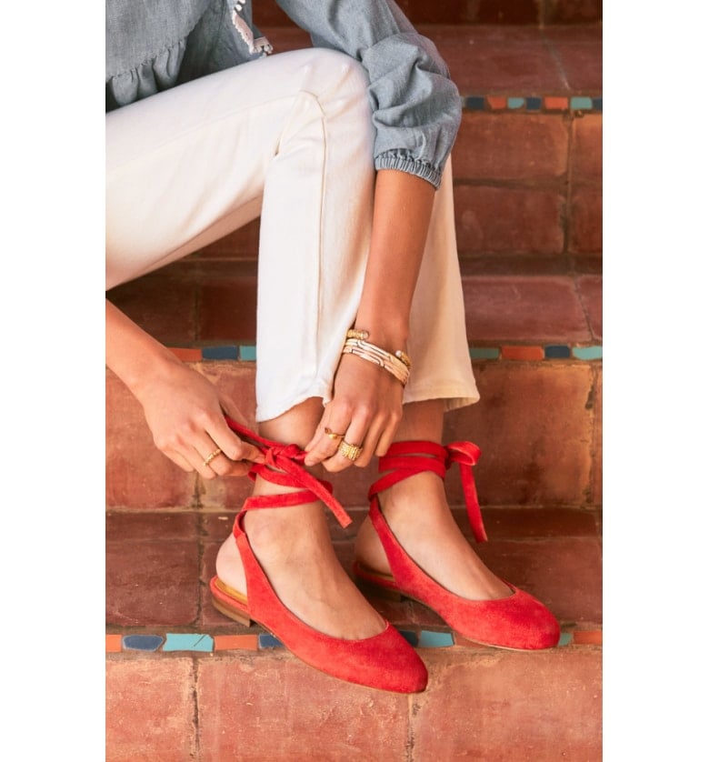 flats with wrap around ankle