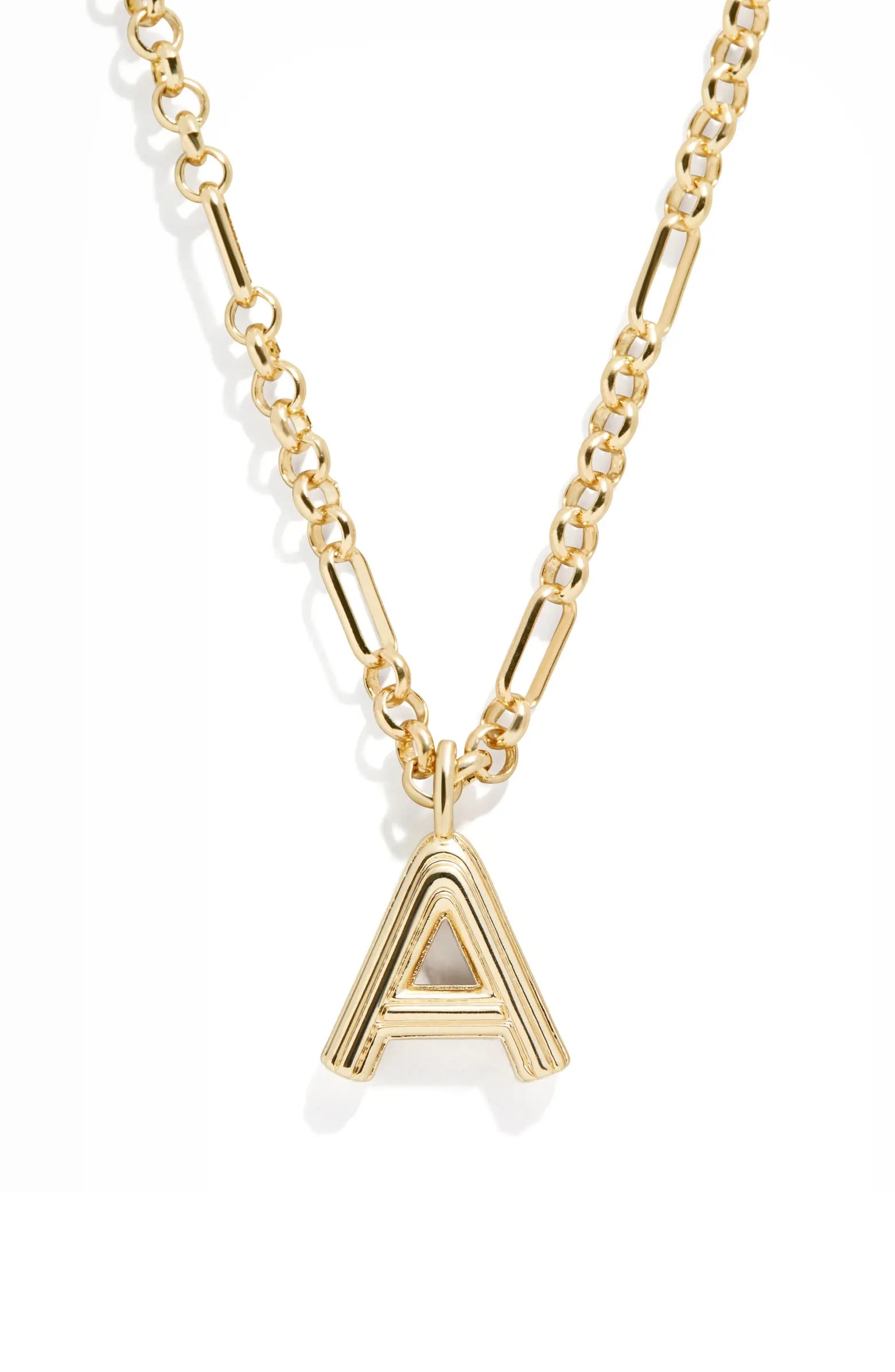 Pavé Initial Yasmine Necklace - Clear/Gold – Initial necklace – BaubleBar