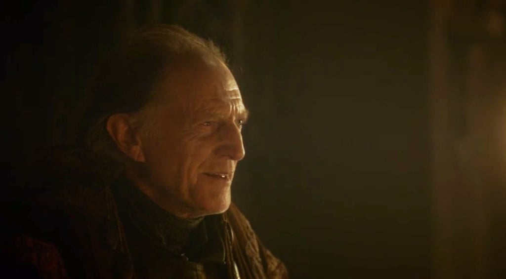 Walder smiling amid the chaos and violence at the Red Wedding