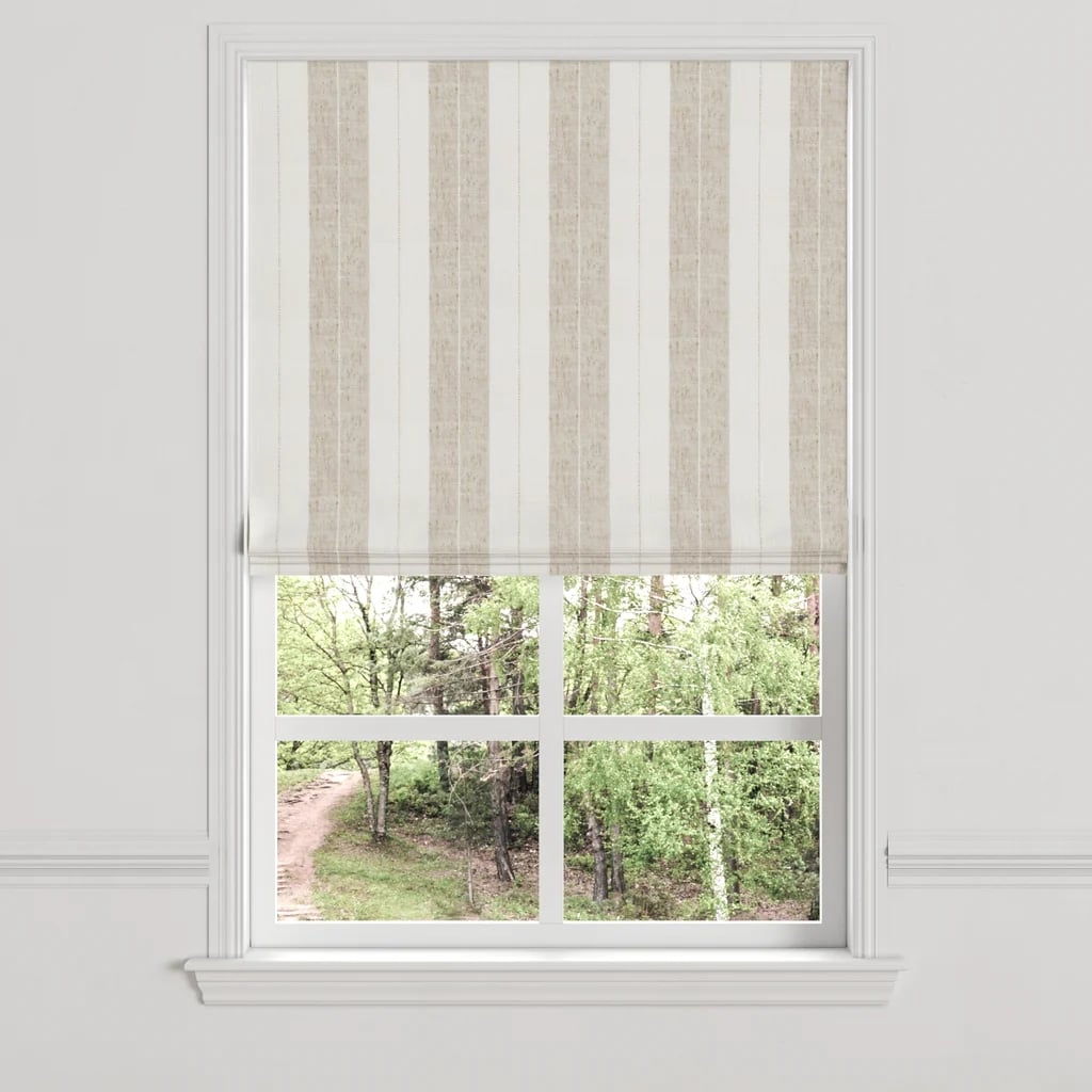 Loom Decor Flat Roman Shade in French Laundry Stripe