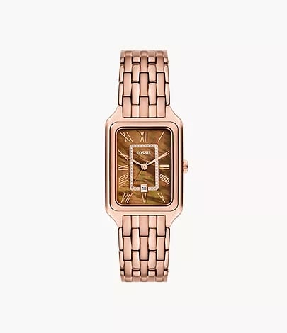 Fossil Raquel Three-Hand Date Rose Gold-Tone Stainless Steel Watch