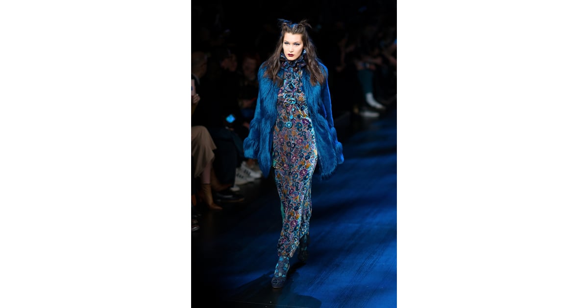 Bella Hadid Walking the Anna Sui Runway During NYFW in 2017
