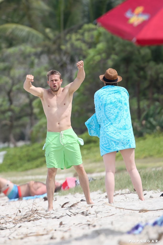 Charlie Hunnam and Morgana McNelis Pictures in Hawaii 2018