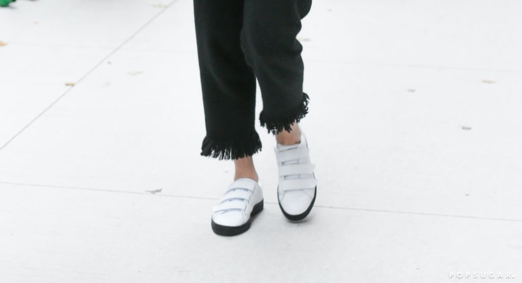 Selena Gomez's White Velcro Sneakers