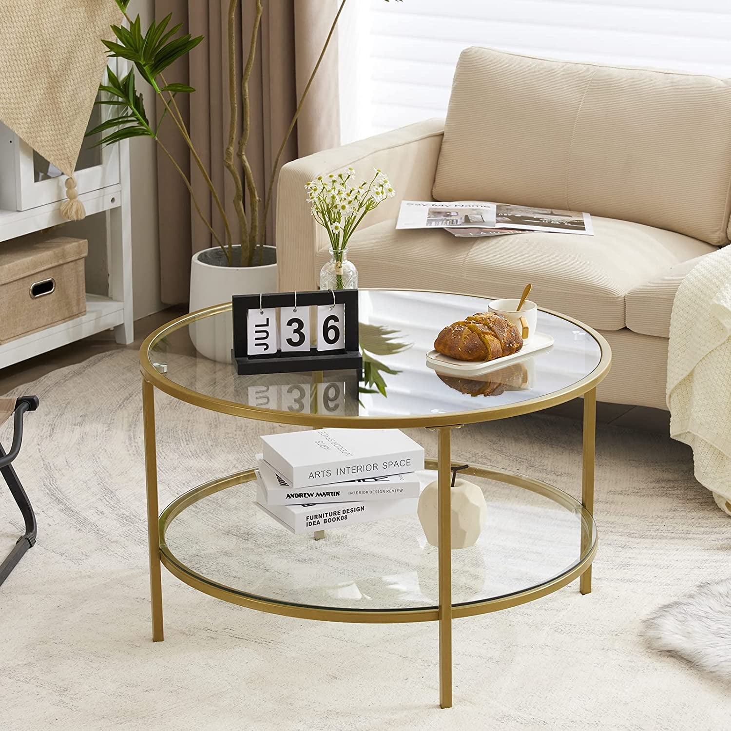 Modern Design Tempered Glass Smart Luxury Coffee Table with Music