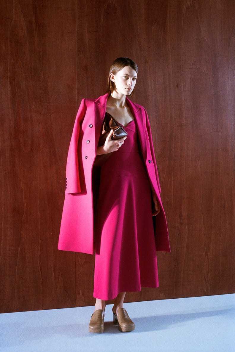 A Pop of Bright Pink: Bustier Midi Dress