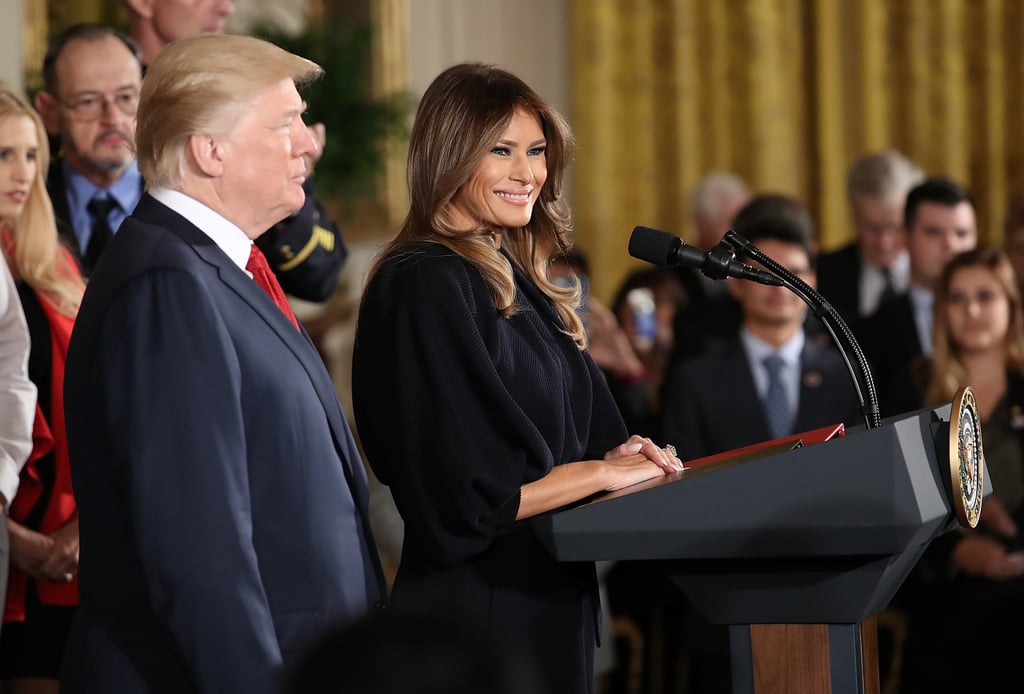 Melania Trump Black Dress With Big Sleeves