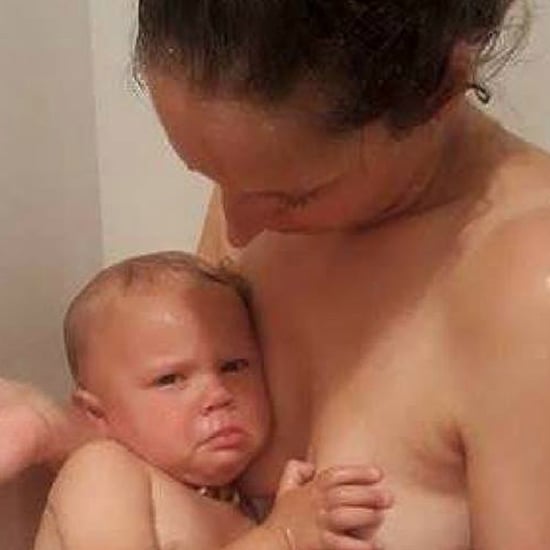 Photo of Mom Holding Sick Baby in Shower