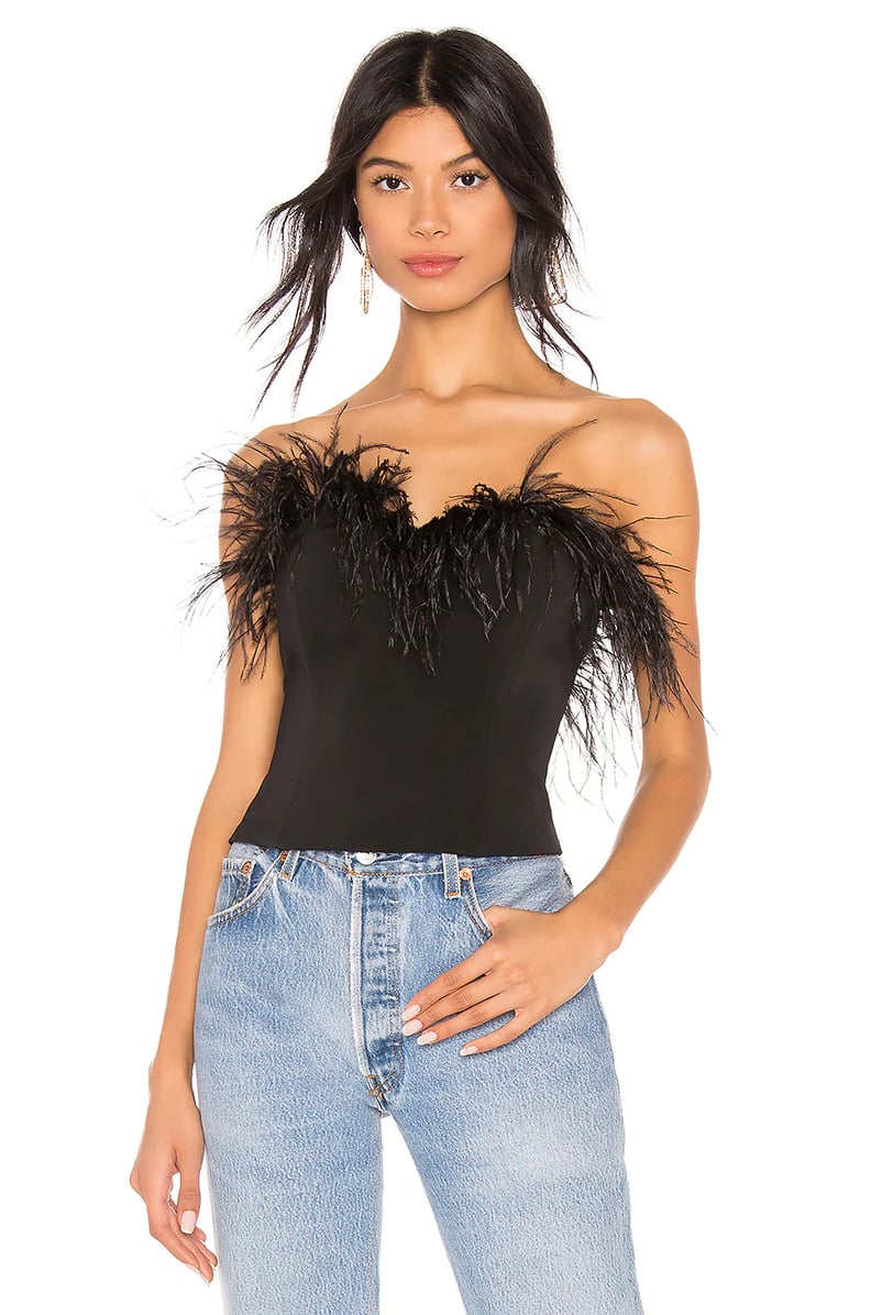 Tube Top - Feather Top - Sexy Black Top - Strapless Crop Top - Lulus