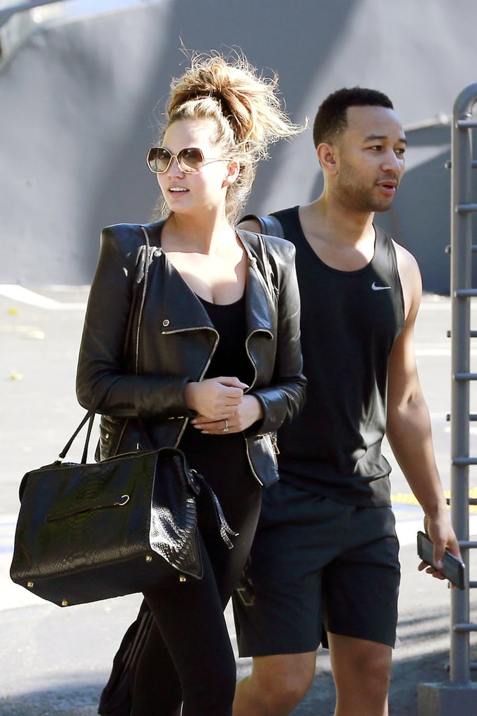 Chrissy Teigen Shows Off Baby Bump After the Gym