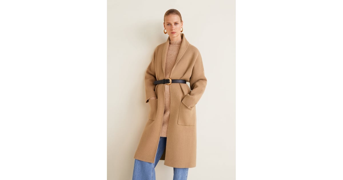 Mango straight pocketed coat outlet