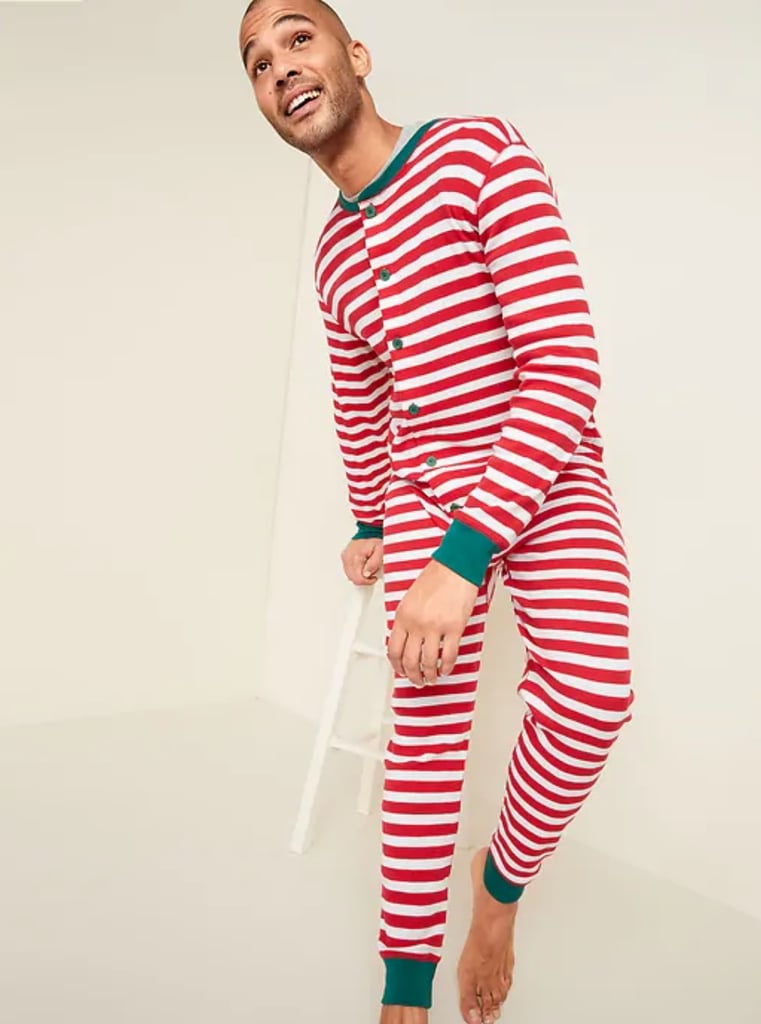 Old Navy Soft-Washed Waffle-Knit One-Piece Pajamas For Men | Old Navy Matching Holiday Pajamas 