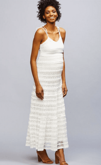 With endless feminine details and an ultrarefined texture, A Pea in the Pod's Lace Maternity Maxi Dress ($110, originally $148) is one we plan on living in.