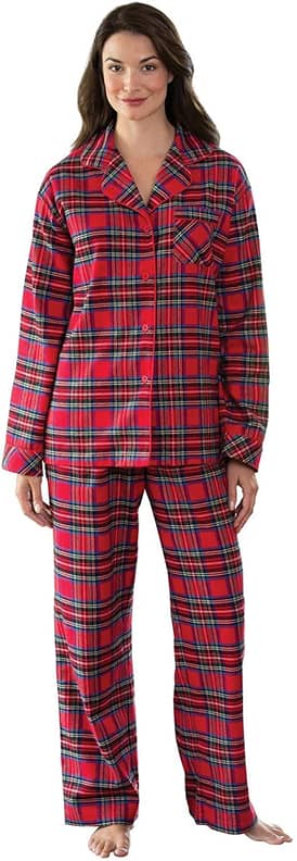 Mae Women's Sleepwear Thermal Pajama Set: Reindeer Fair Isle