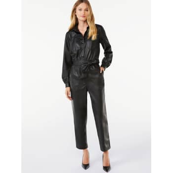 Walmart Faux-Leather Jumpsuit Review 2021 | POPSUGAR Fashion