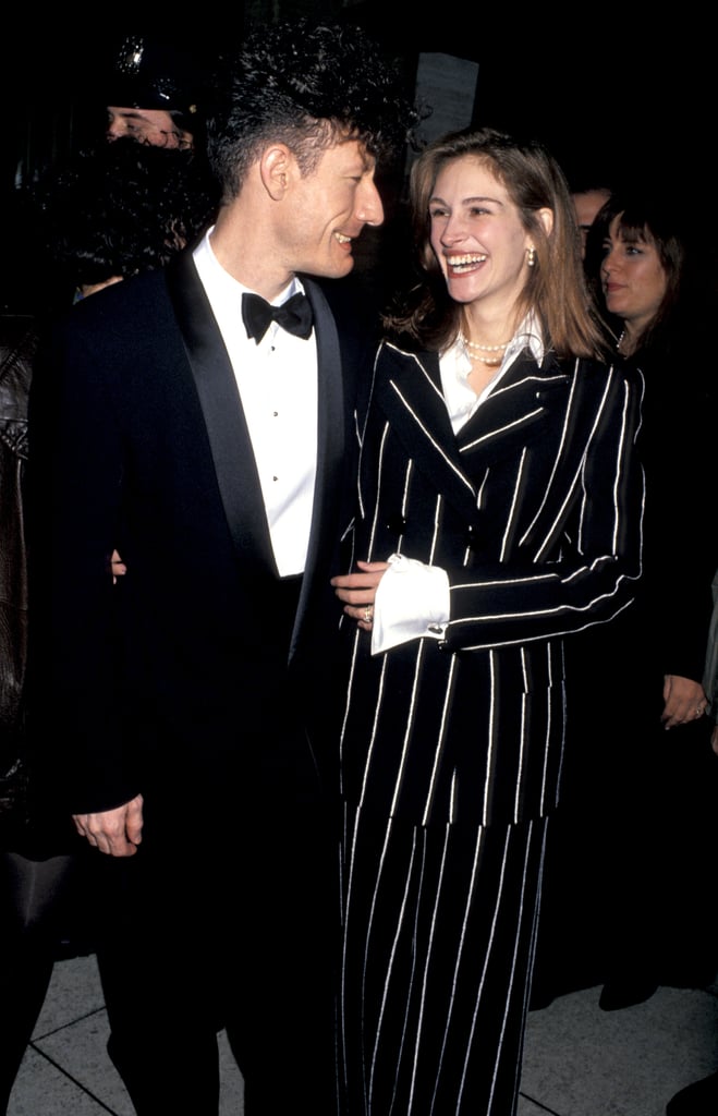 She smiled in a black and white striped suit at the New York Film Festival in 1993 with then-husband Lyle Lovett.