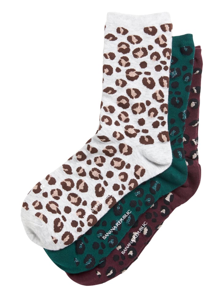 Metallic Leopard Crew Sock 3Pack Best 25 and Under Gifts From