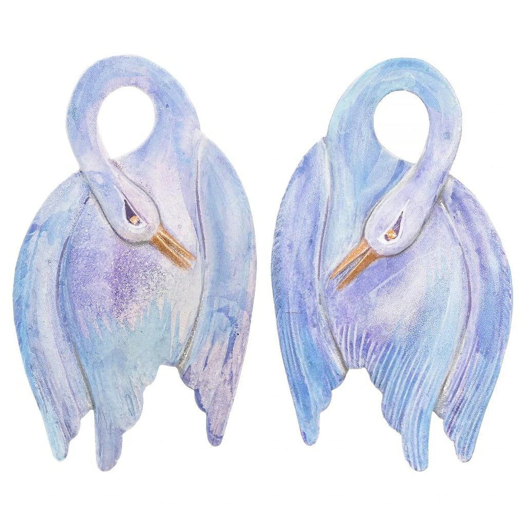 We Dream in Colour Watercolour Swan Earrings ($325)