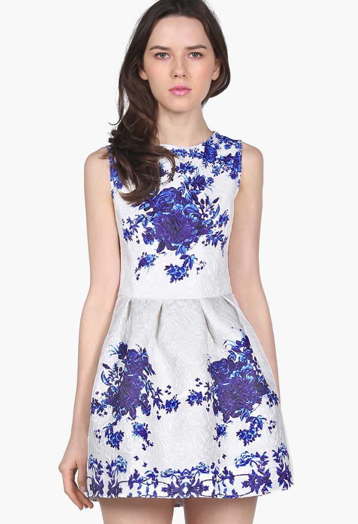 Sheinside Porcelain Print Dress + Erdem Modal-Blend Sweater
